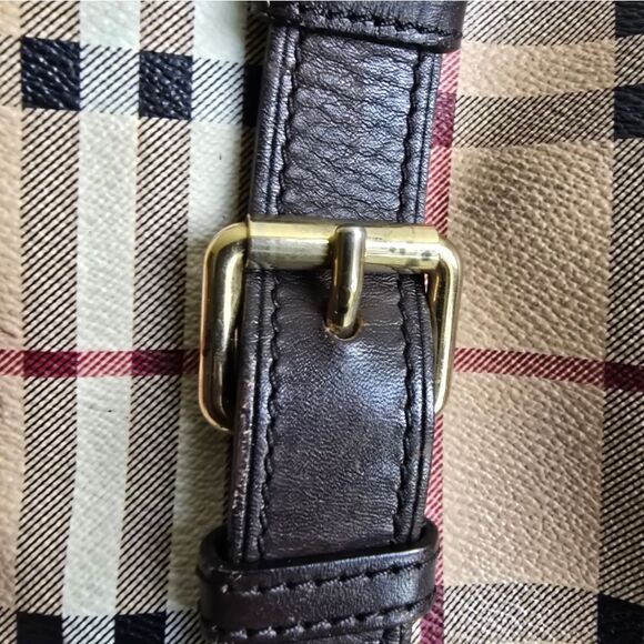 Burberry Haymarket Check Top Handle Bag Brown - Picture 14 of 16
